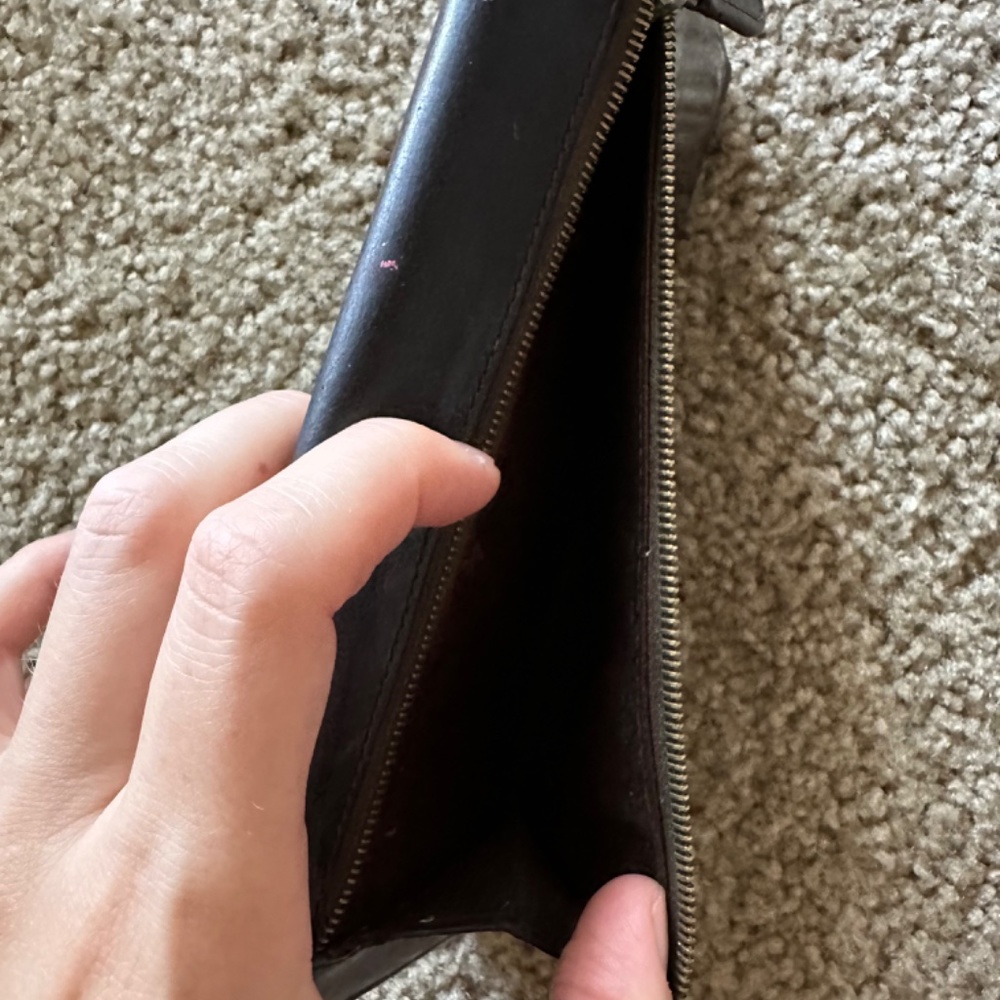 Coach Dark Brown Vintage Genuine Leather Snap-On Credit Card Bifold Long Wallet - Picture 4 of 12